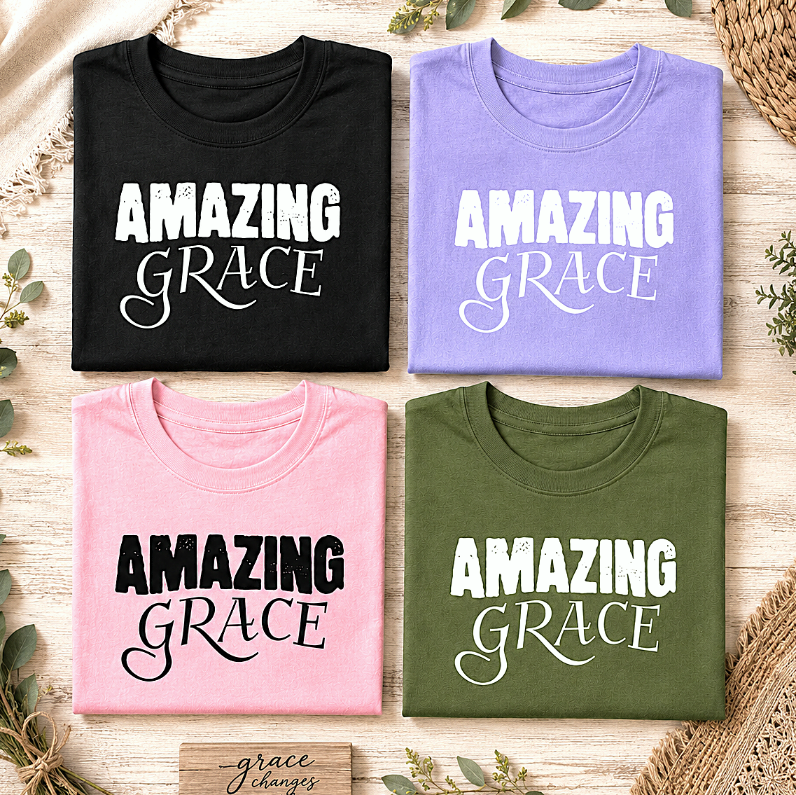 'Amazing Grace' Short Sleeve Crewneck T-Shirt