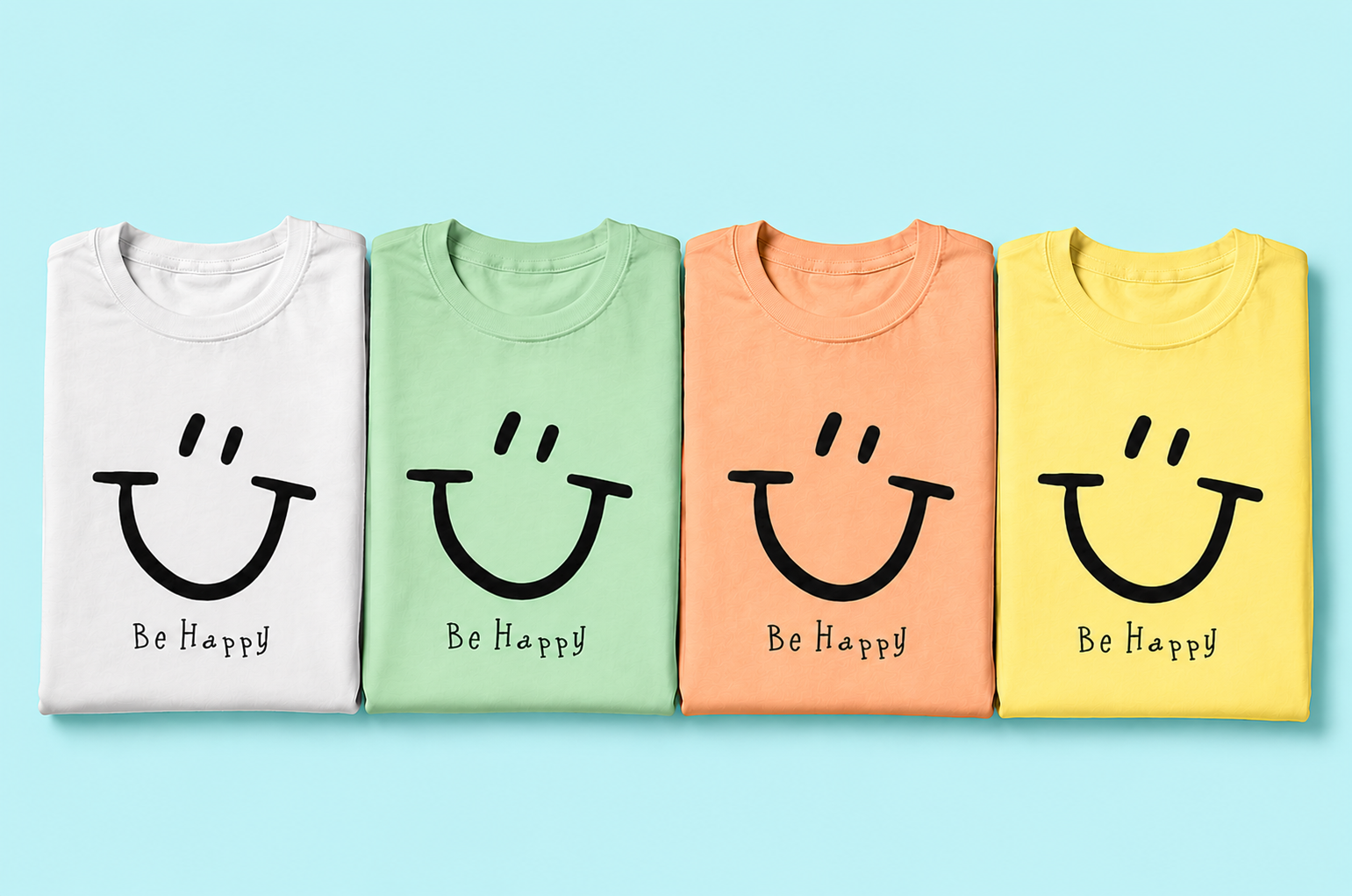 'Be Happy' Crewneck T-shirt