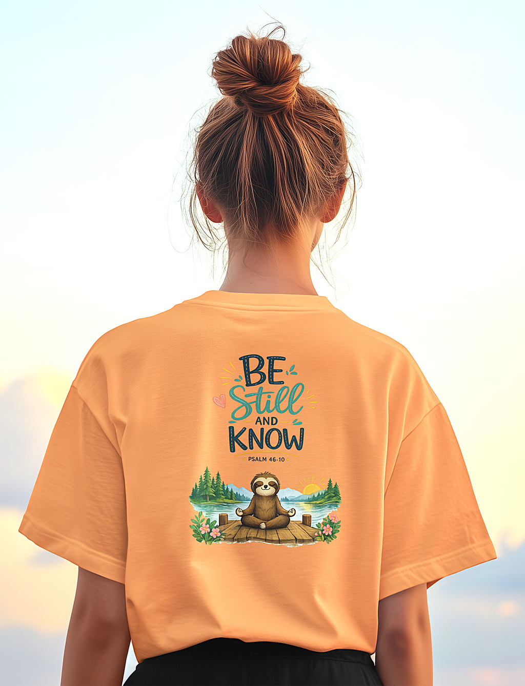 'Be Still and Know' Christian Graphic Tee-Sloth