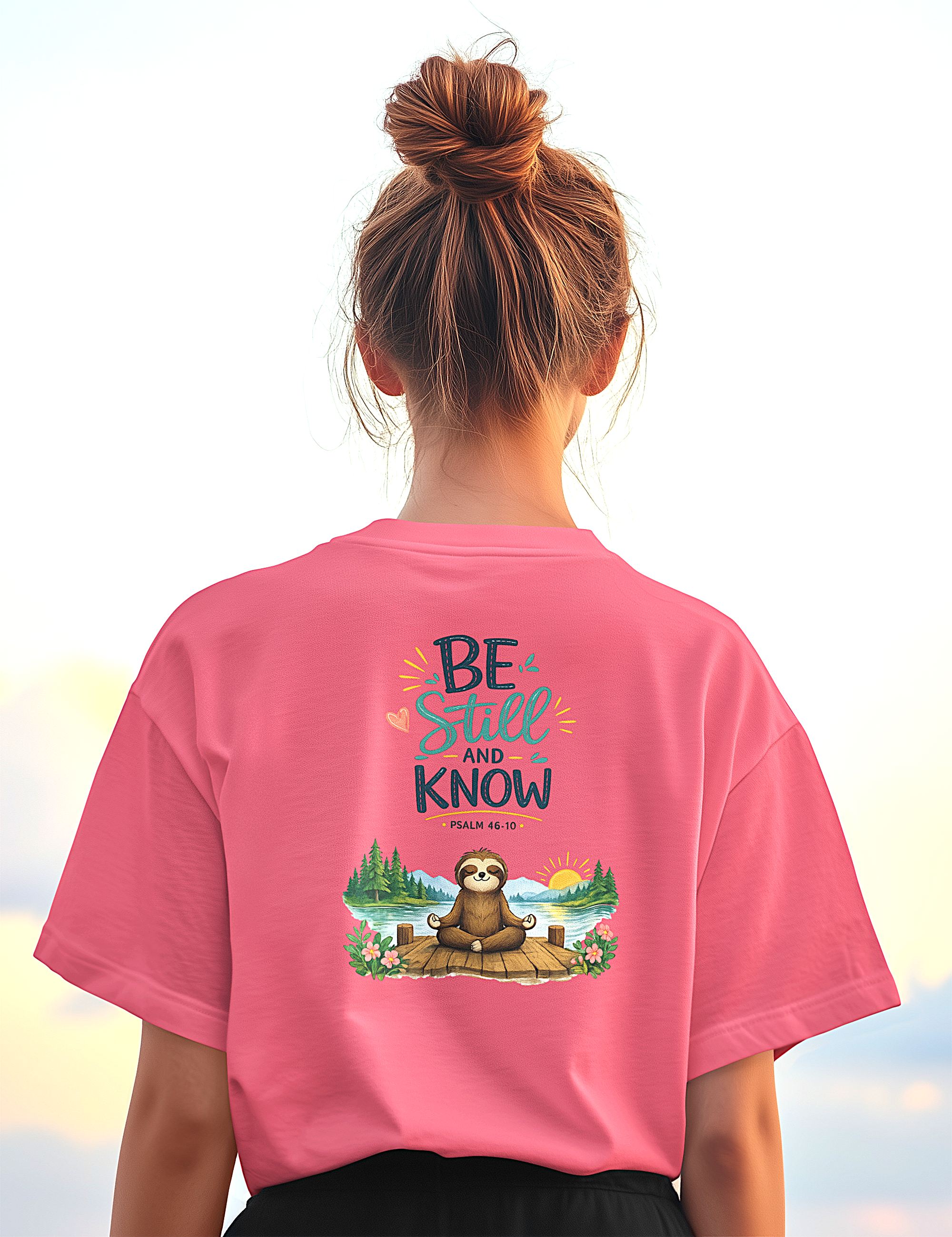 'Be Still and Know' Christian Graphic Tee-Sloth