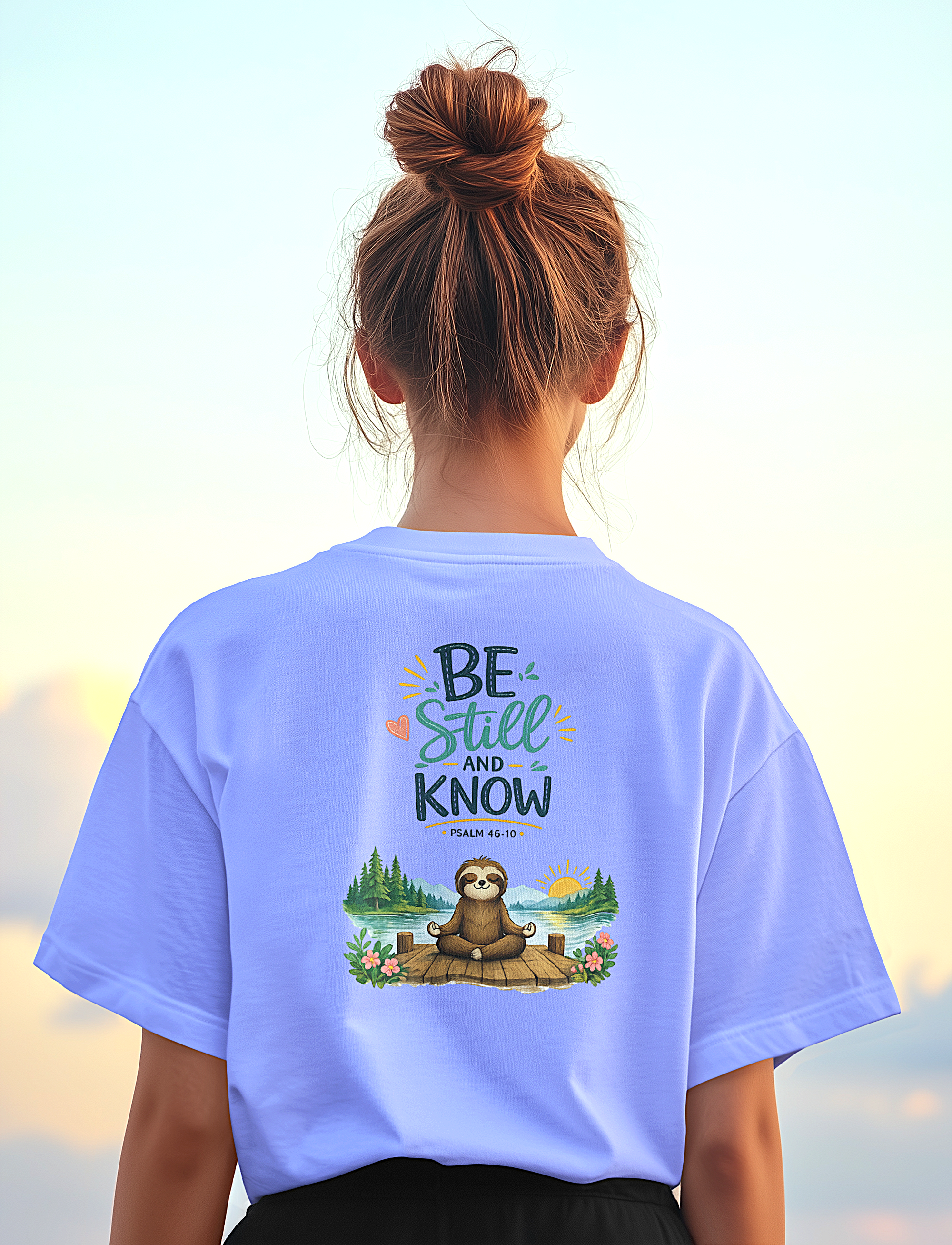 'Be Still and Know' Christian Graphic Tee-Sloth