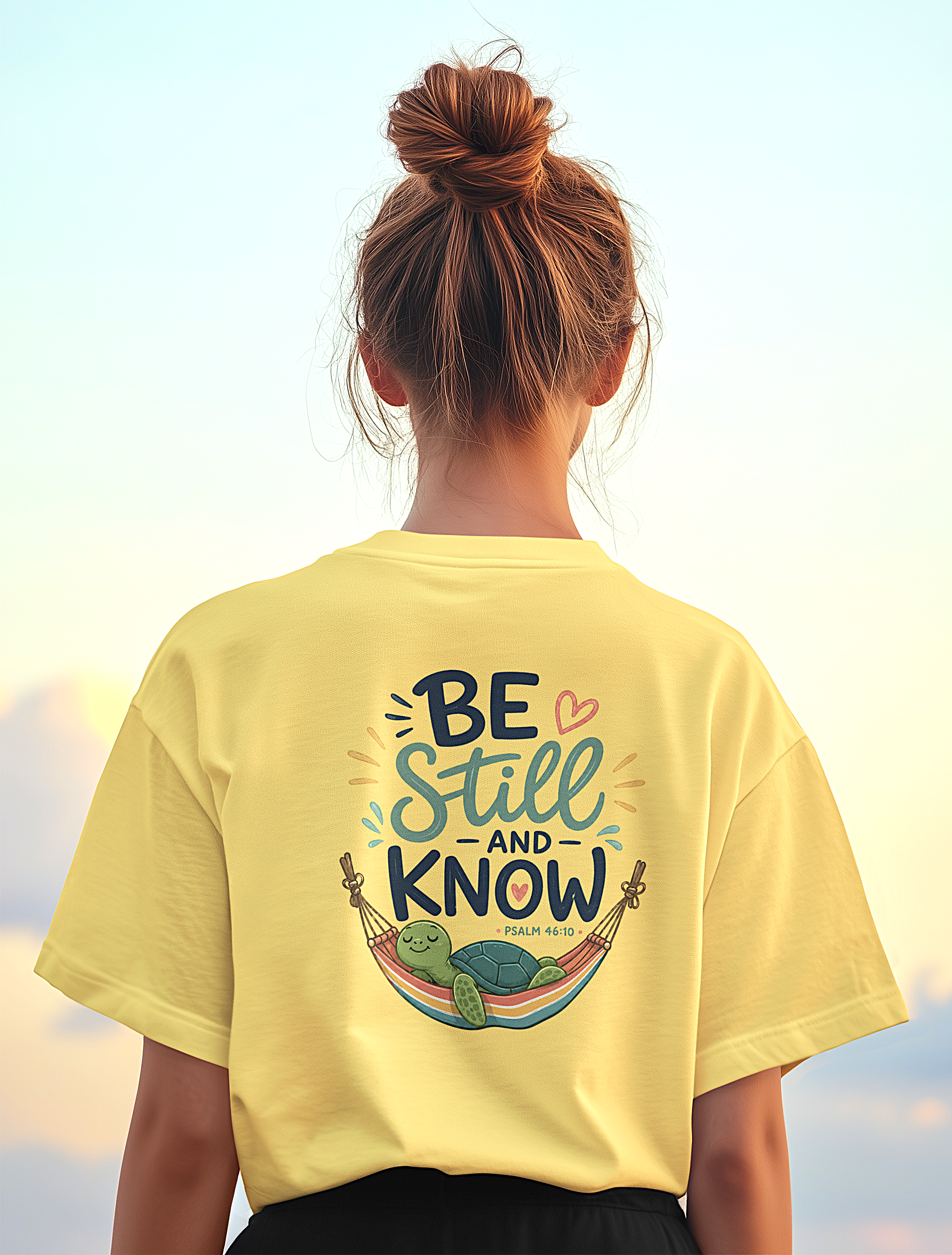 'Be Still and Know' Christian Graphic Tee-Turtle