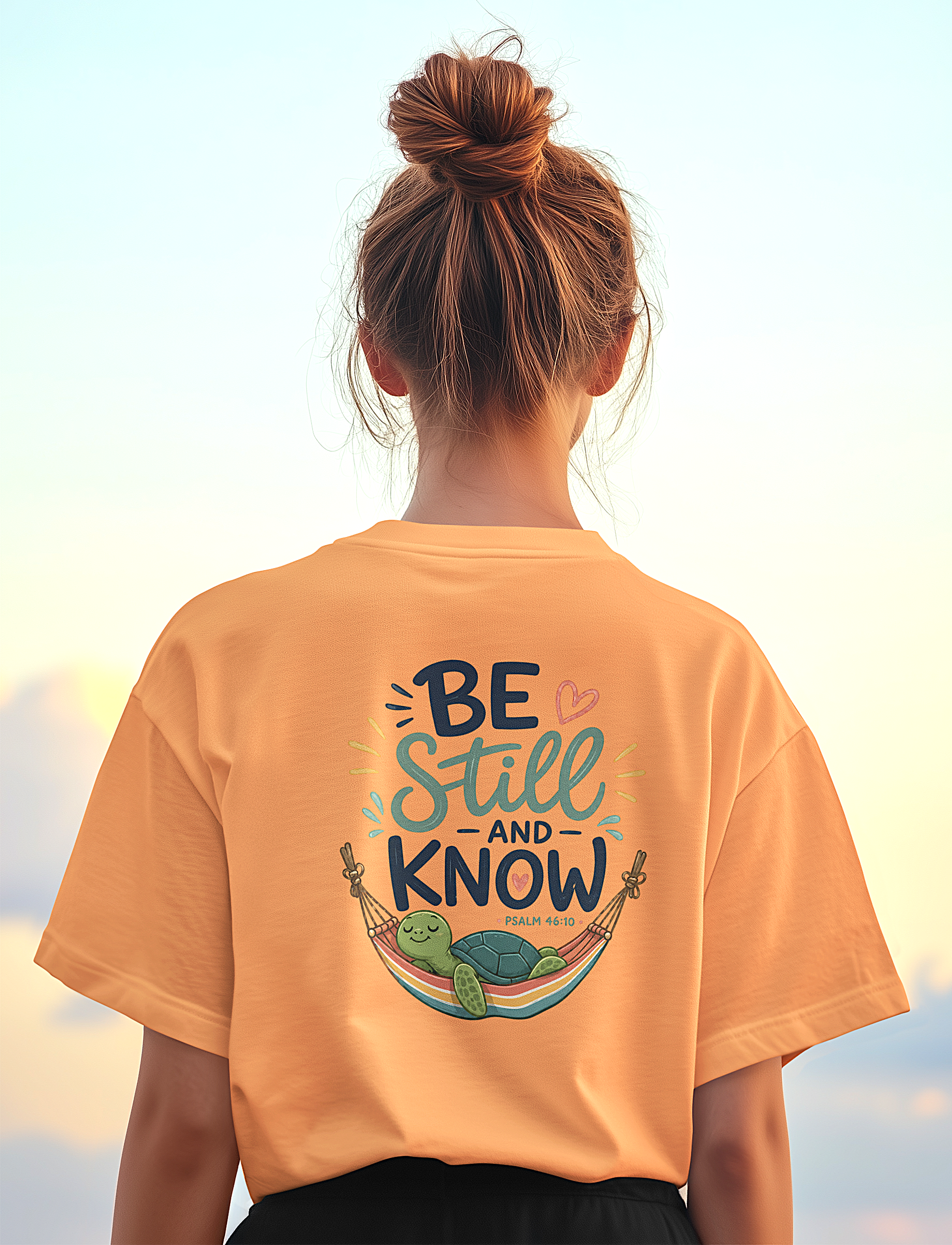 'Be Still and Know' Christian Graphic Tee-Turtle