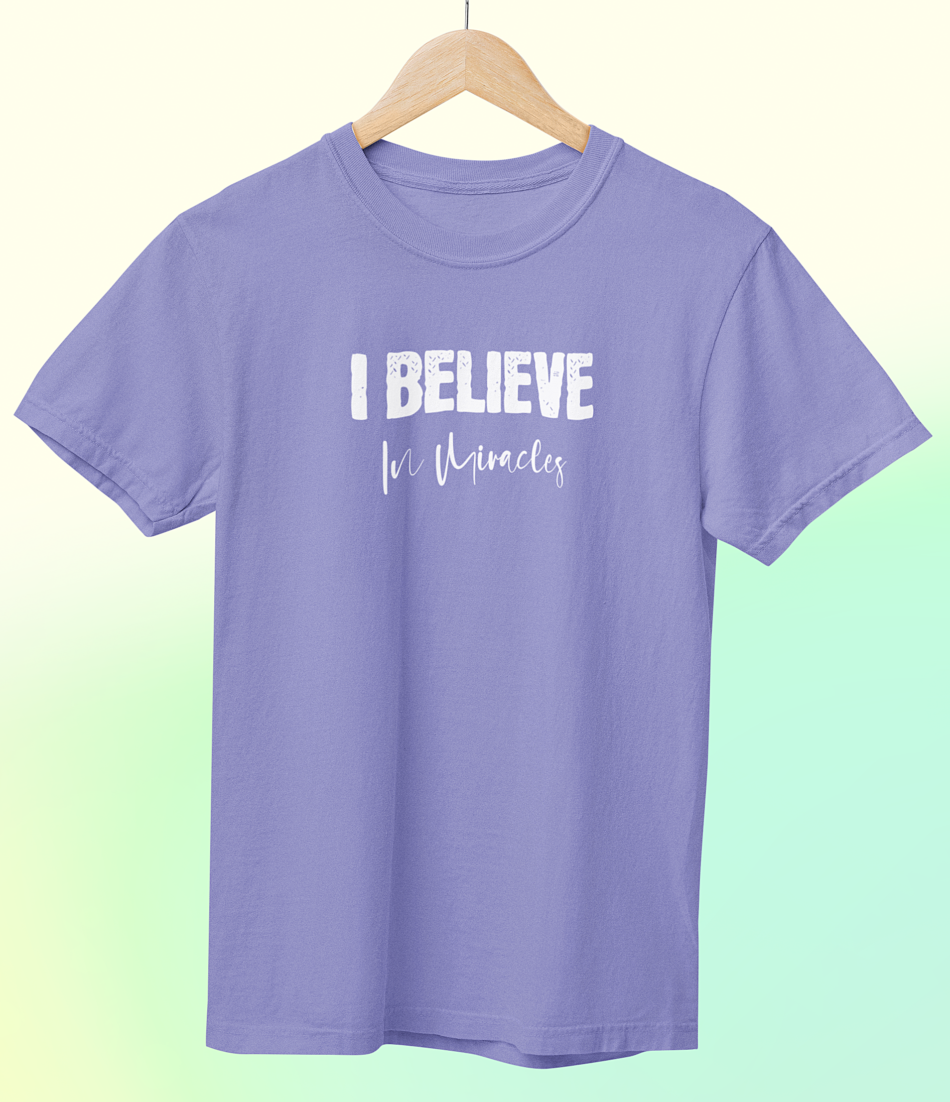 'I Believe in Miracles' Short Sleeve Crewneck T-Shirt