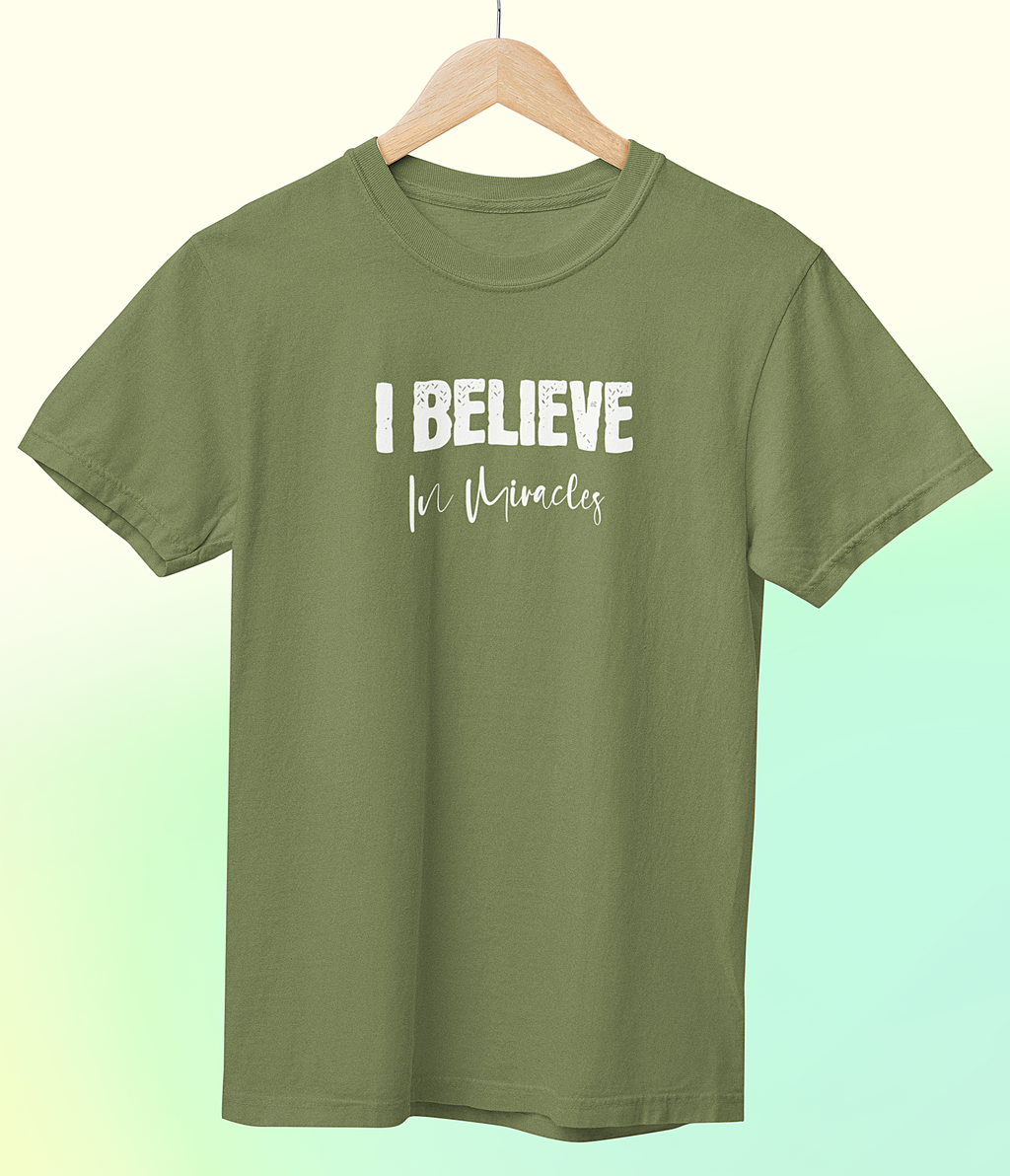'I Believe in Miracles' Short Sleeve Crewneck T-Shirt