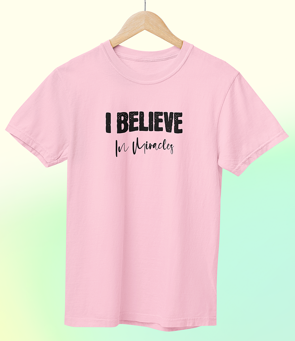 'I Believe in Miracles' Short Sleeve Crewneck T-Shirt