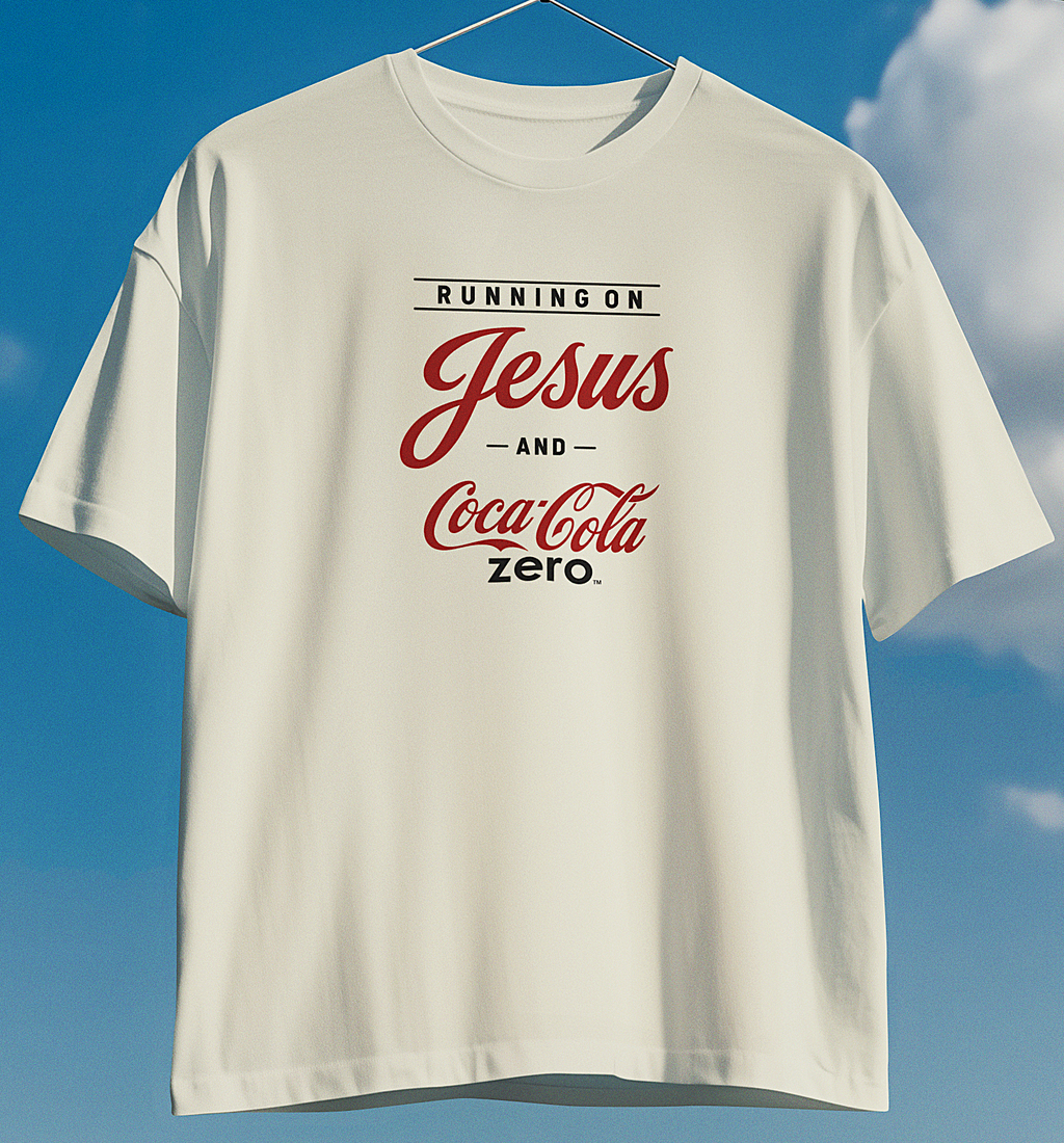 'Running on Jesus and your Favorite Soda' Crewneck T-Shirt