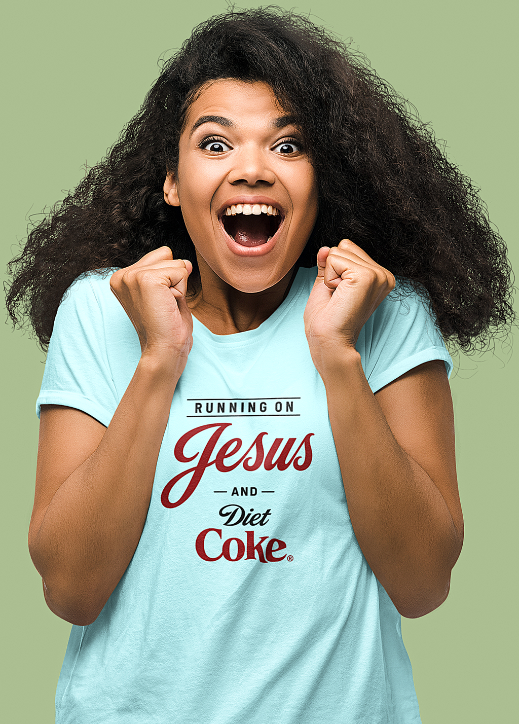 'Running on Jesus and your Favorite Soda' Crewneck T-Shirt