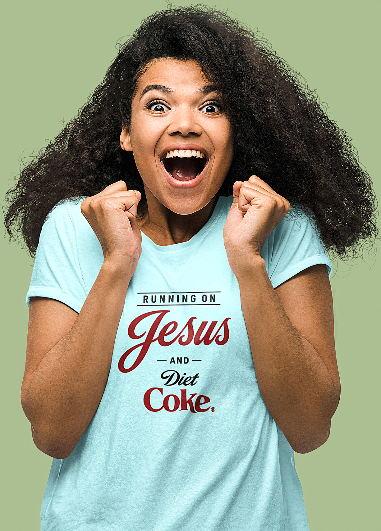 'Running on Jesus and your Favorite Soda' Crewneck T-Shirt