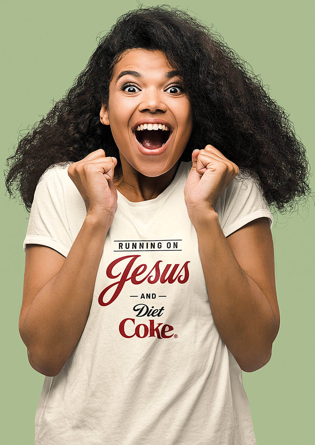 'Running on Jesus and your Favorite Soda' Crewneck T-Shirt