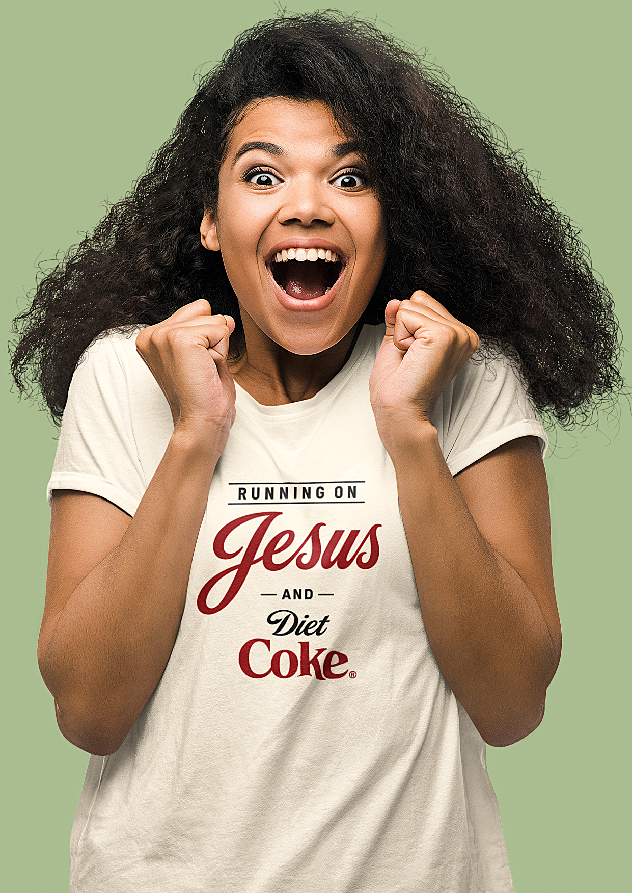 'Running on Jesus and your Favorite Soda' Crewneck T-Shirt