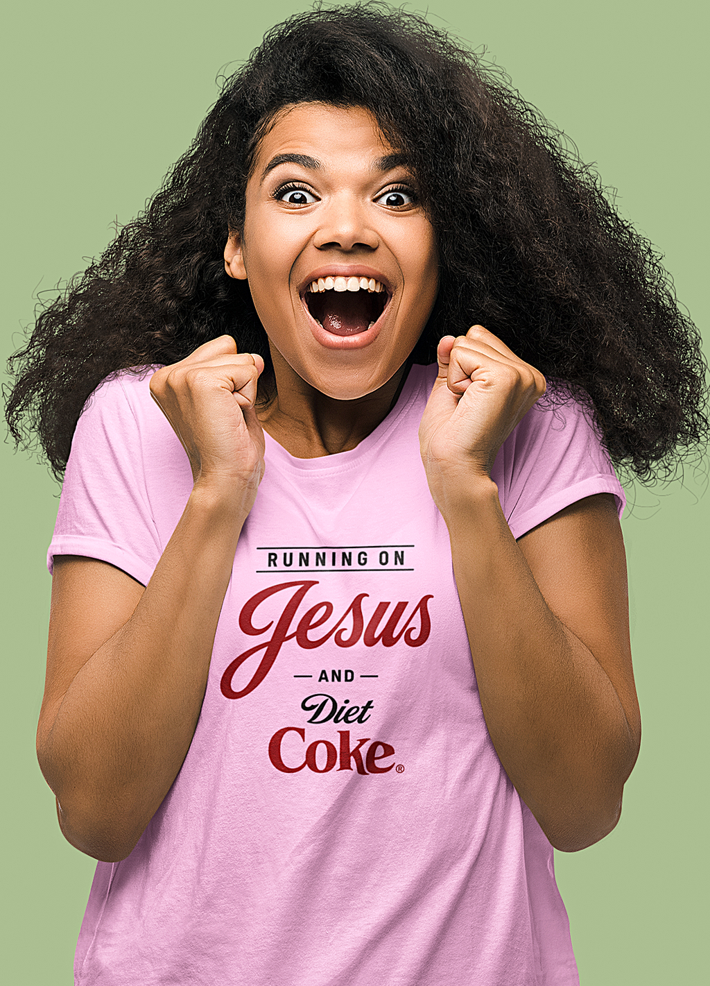'Running on Jesus and your Favorite Soda' Crewneck T-Shirt
