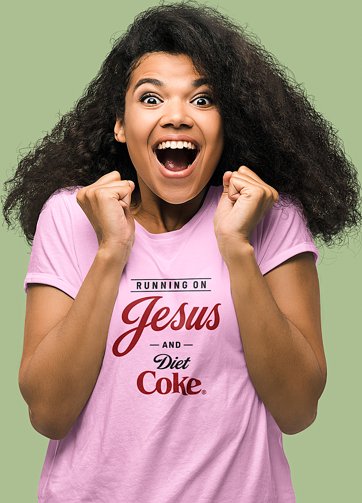 'Running on Jesus and your Favorite Soda' Crewneck T-Shirt