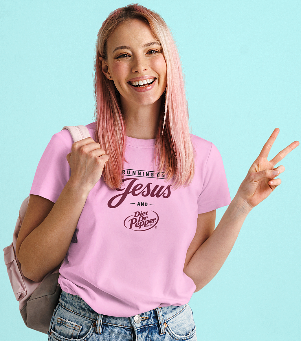 'Running on Jesus and your Favorite Soda' Crewneck T-Shirt