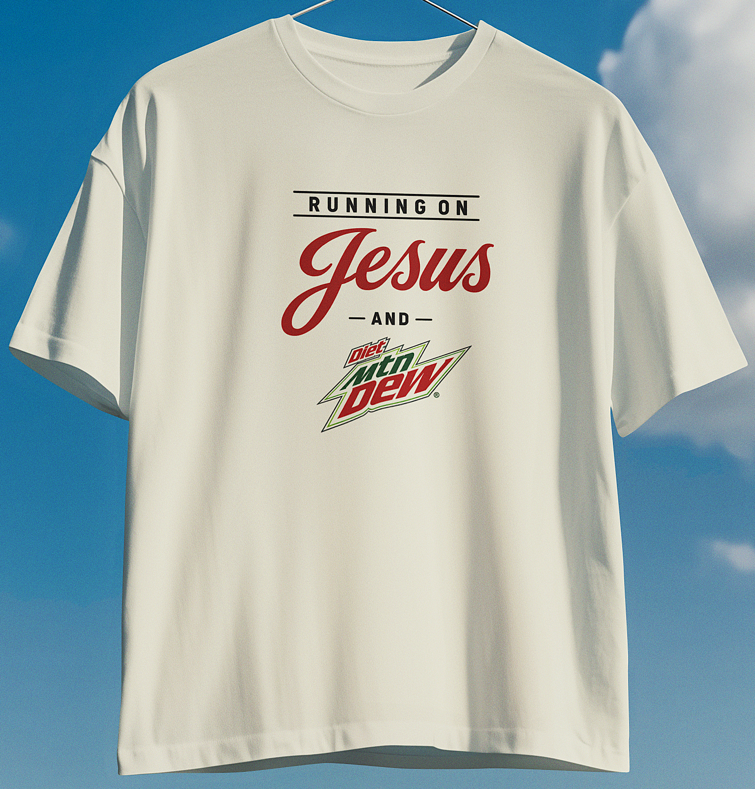 'Running on Jesus and your Favorite Soda' Crewneck T-Shirt