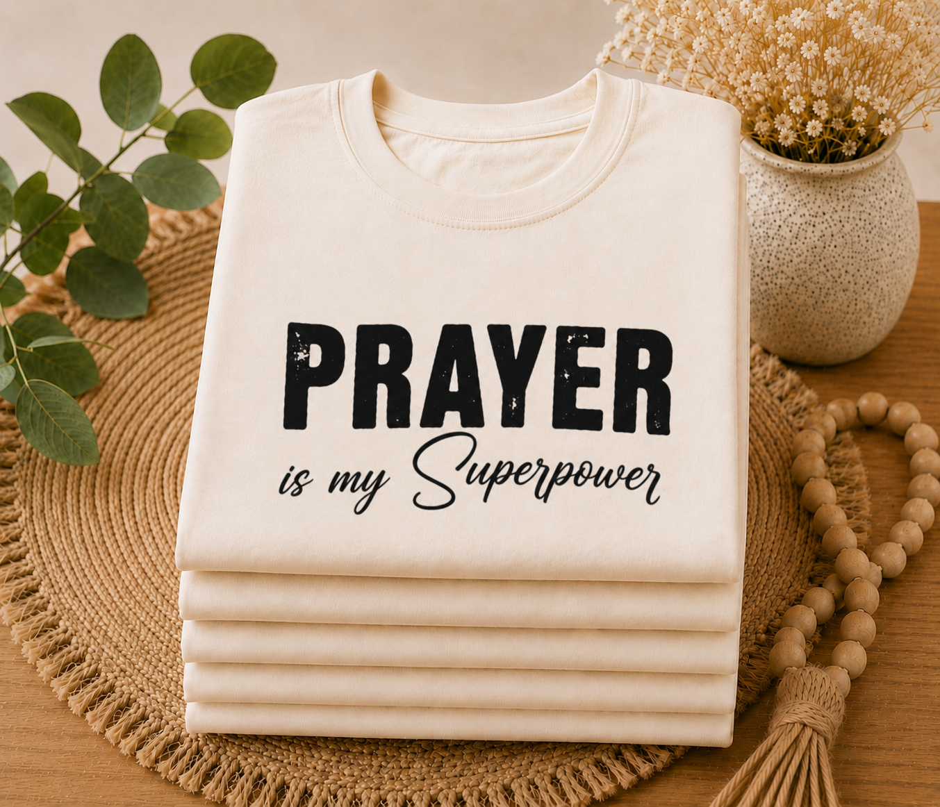 Prayer is my Superpower' Short Sleeve Crewneck T-Shirt