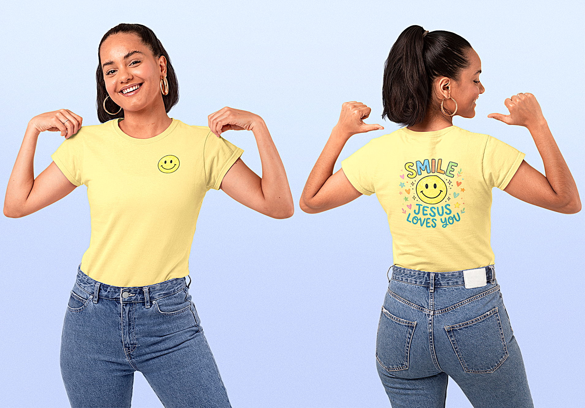 'Smile, Jesus Loves You' Crewneck T-shirt