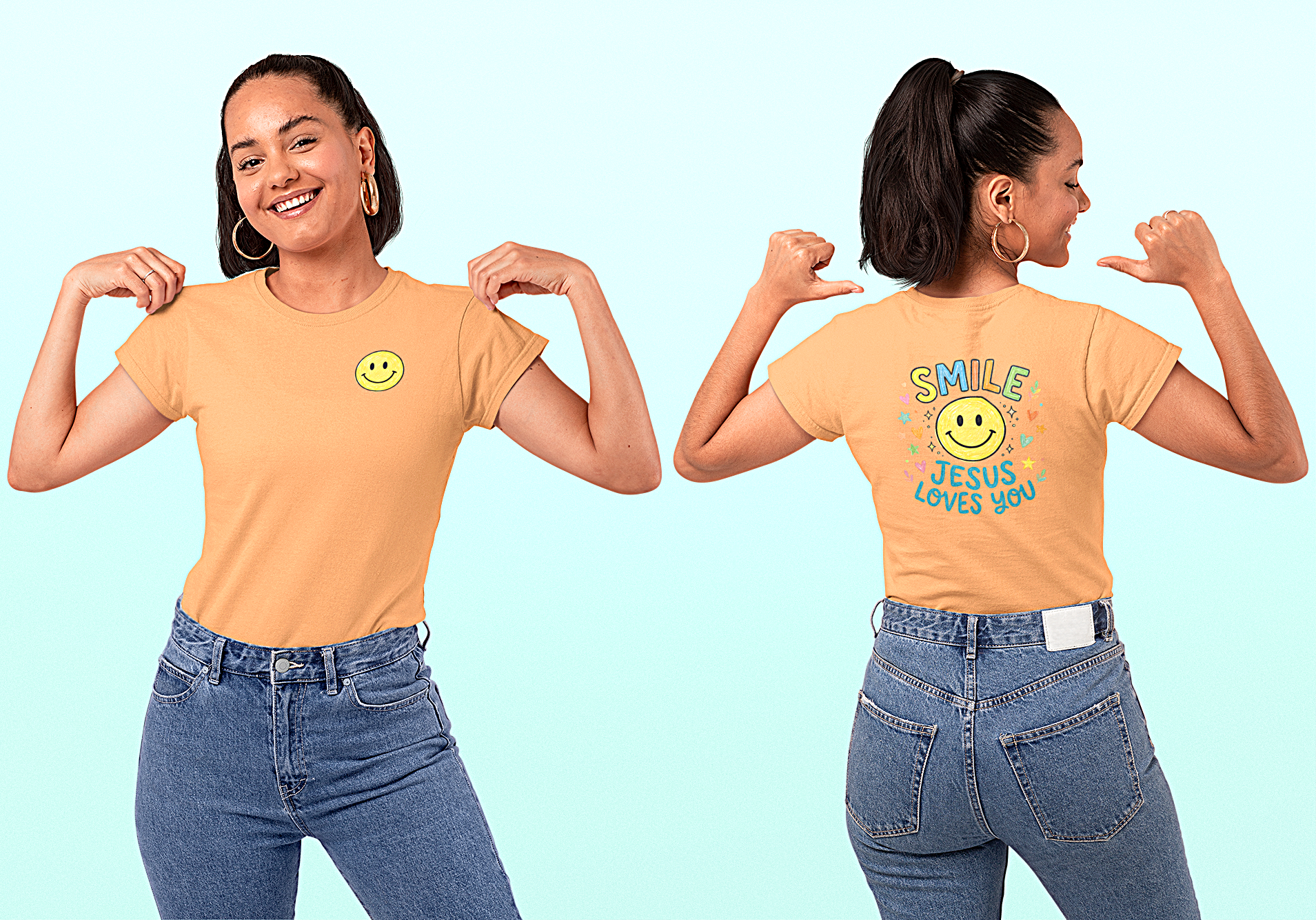 'Smile, Jesus Loves You' Crewneck T-shirt