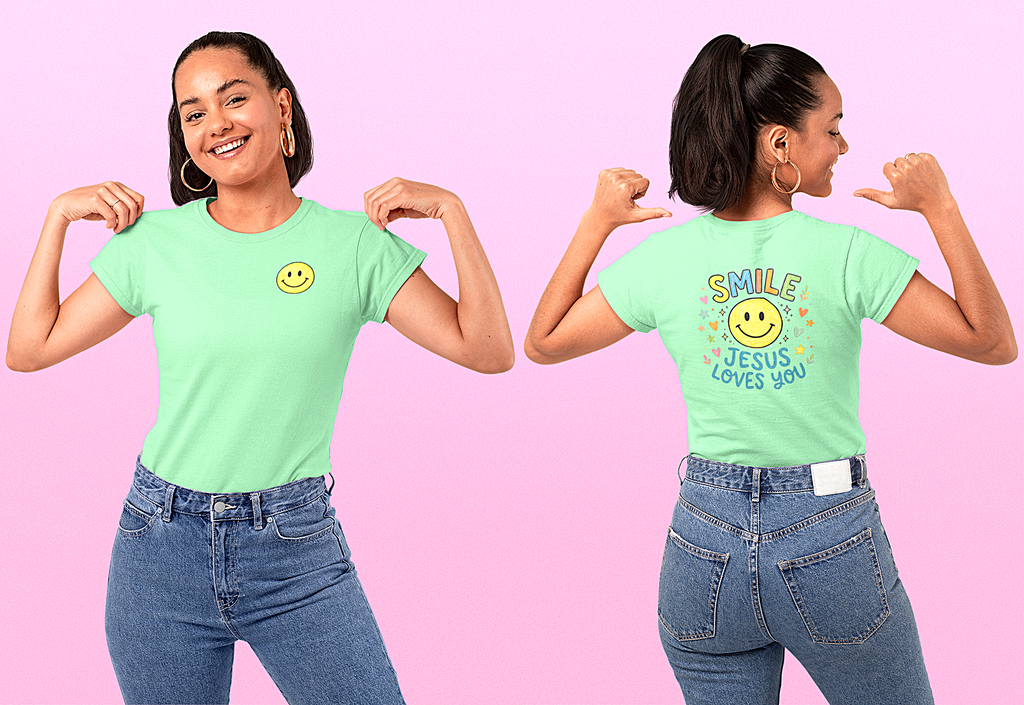 'Smile, Jesus Loves You' Crewneck T-shirt