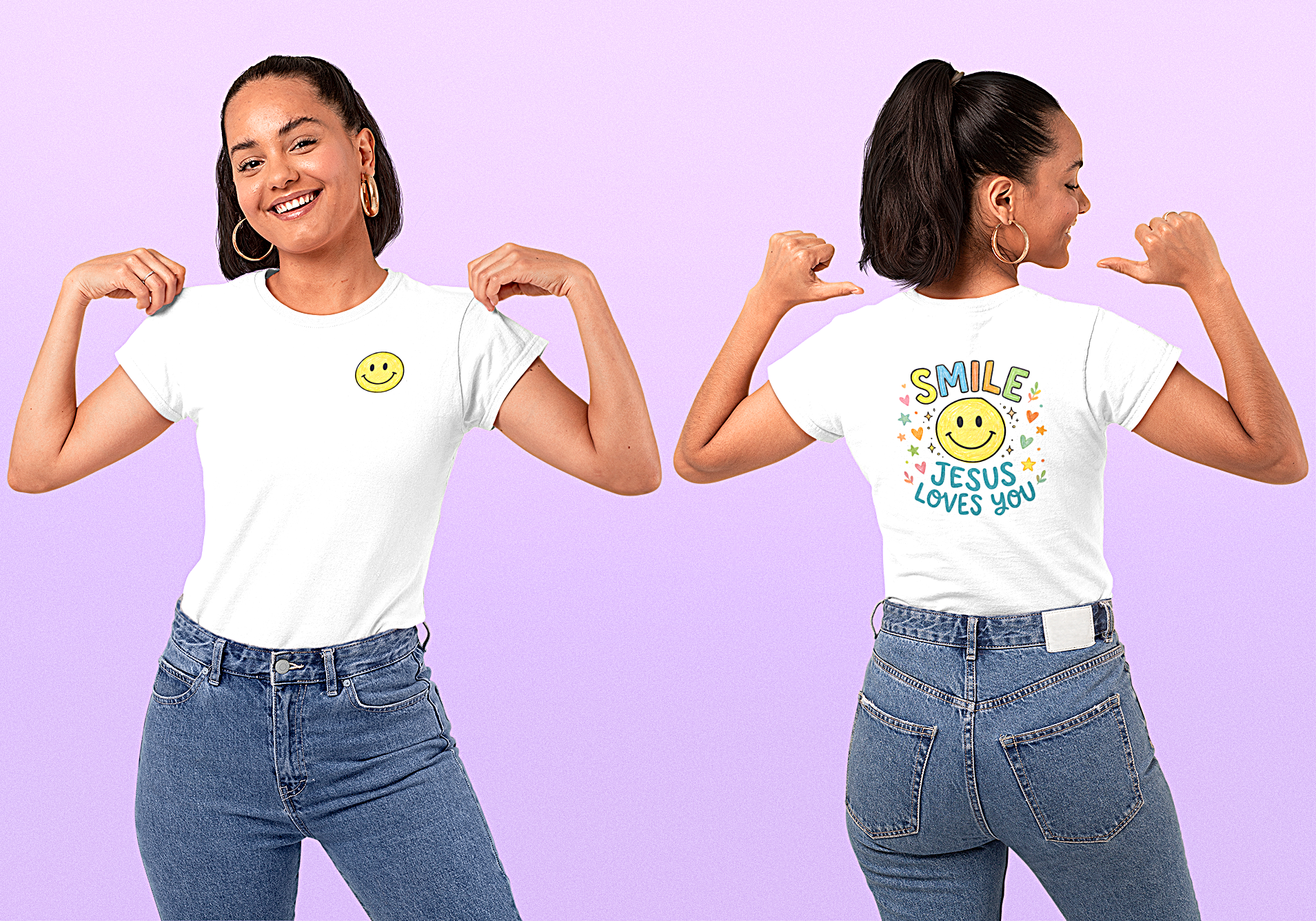 'Smile, Jesus Loves You' Crewneck T-shirt