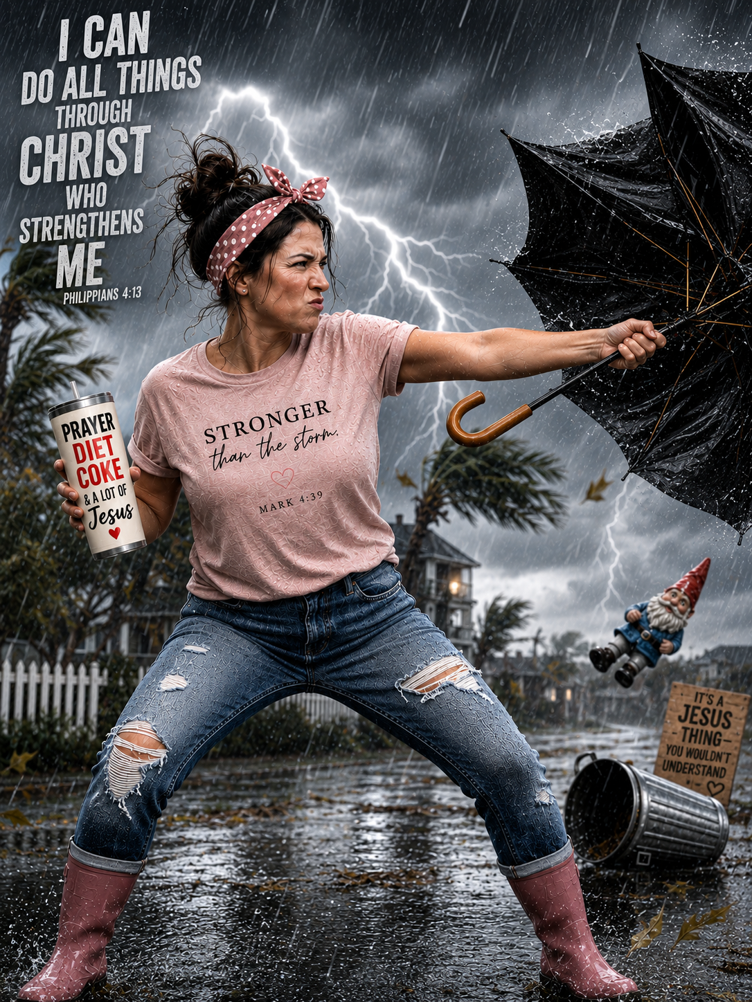 'Stronger Than the Storm' Chistian Graphic Tee