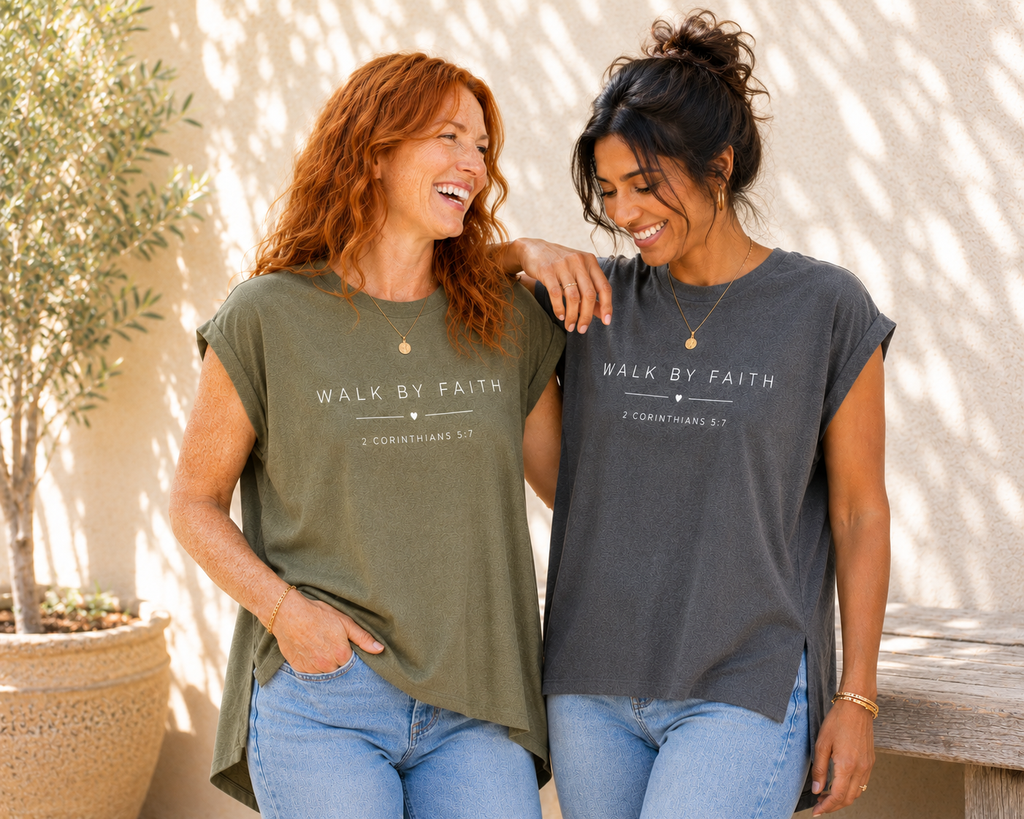 'Walk by Faith ' Christian Graphic Tee